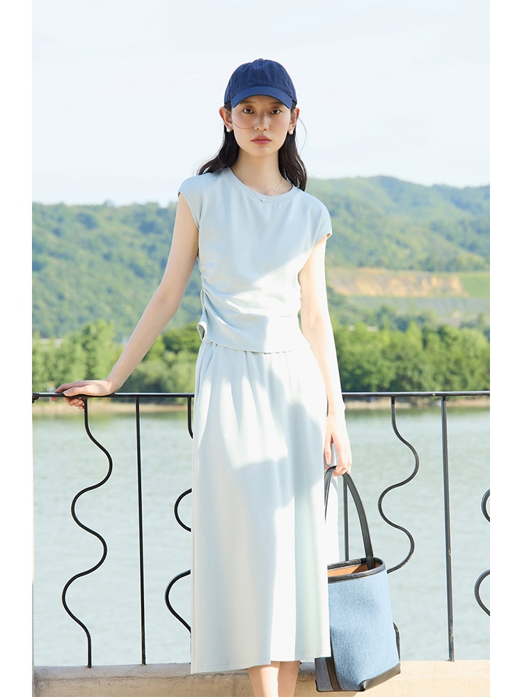 Fly Line - ZIQIAO-Ensemble T-shirt et jupe à manches