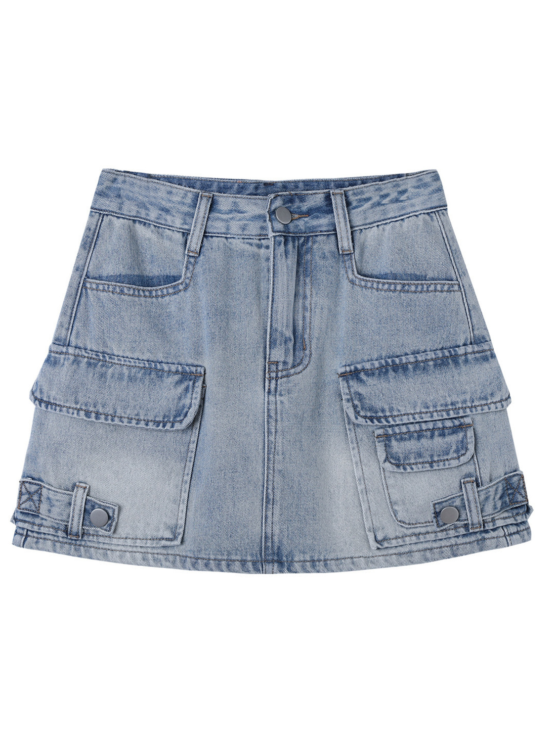 Jupe courte en jean cargo tail - Fly Line avis et prix